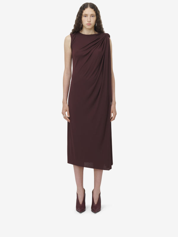 ALEXANDER MCQUEEN - Draped Midi Dress - Item 815096QLADY5006